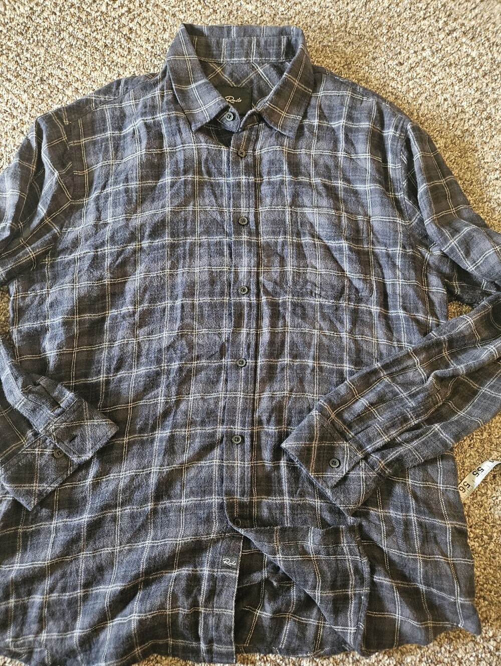 Rails Plaid Cotton Blend Button Down Xl